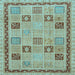 Square Oriental Light Blue Modern Rug, abs4036lblu