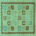 Square Oriental Turquoise Modern Rug, abs4036turq