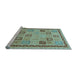 Sideview of Machine Washable Oriental Light Blue Modern Rug, wshabs4036lblu