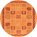 Round Oriental Orange Modern Rug, abs4036org