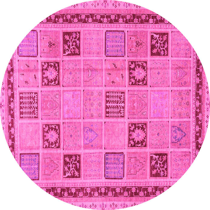 Round Oriental Pink Modern Rug, abs4036pnk