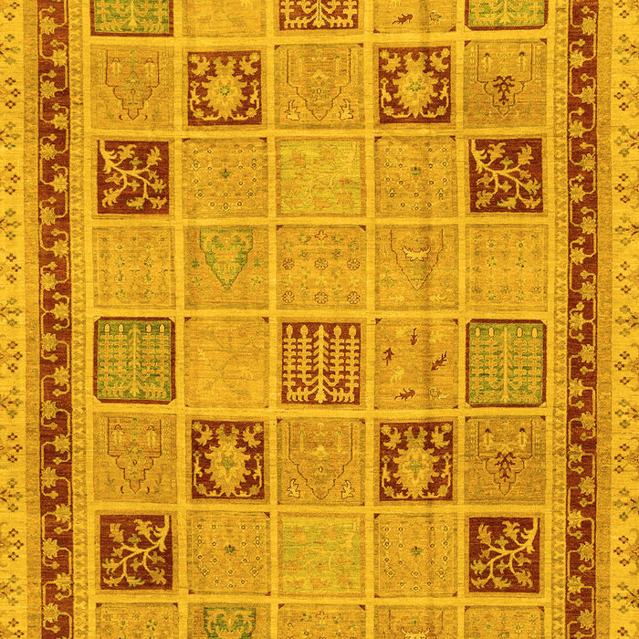 Machine Washable Oriental Yellow Modern Rug, wshabs4036yw
