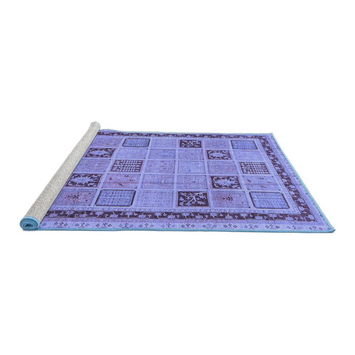 Sideview of Machine Washable Oriental Blue Modern Rug, wshabs4036blu