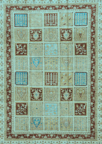 Oriental Light Blue Modern Rug, abs4036lblu