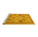 Sideview of Machine Washable Oriental Yellow Modern Rug, wshabs4036yw