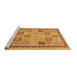 Sideview of Machine Washable Oriental Brown Modern Rug, wshabs4036brn