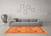 Machine Washable Oriental Orange Modern Rug, wshabs4036org