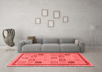 Machine Washable Oriental Red Modern Rug, wshabs4036red