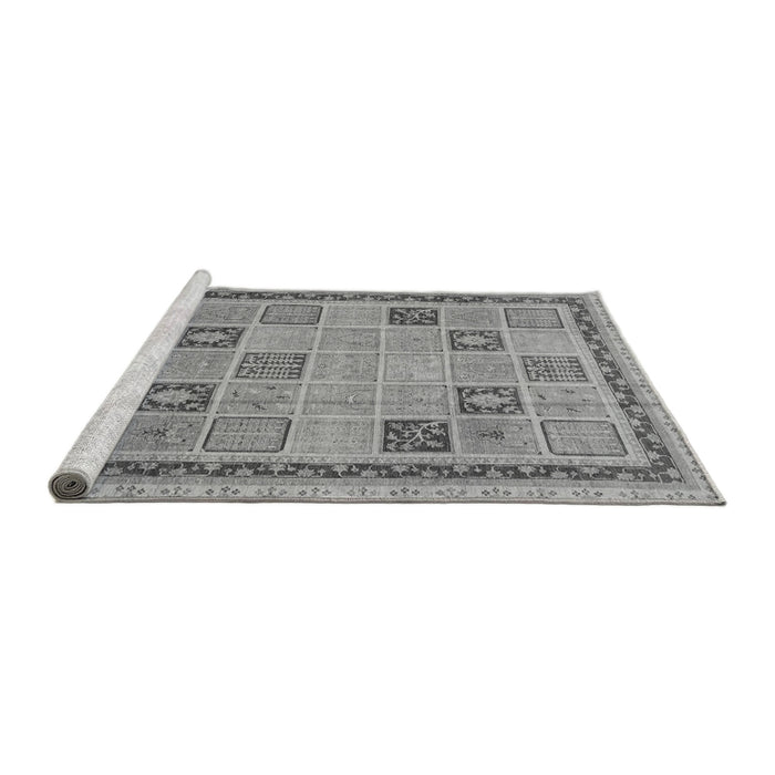 Sideview of Machine Washable Oriental Gray Modern Rug, wshabs4036gry