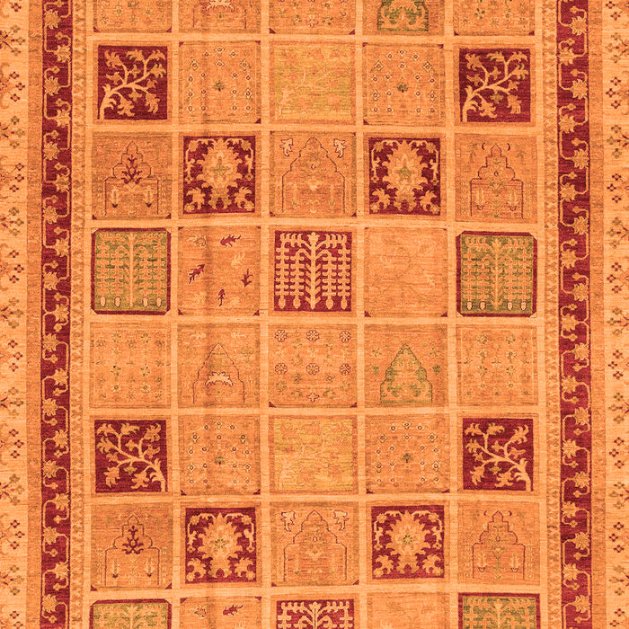 Machine Washable Oriental Orange Modern Area Rugs, wshabs4036org