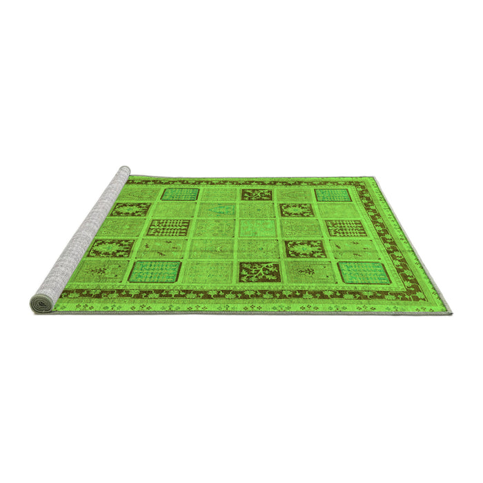 Sideview of Machine Washable Oriental Green Modern Area Rugs, wshabs4036grn