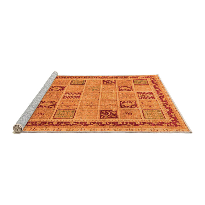 Sideview of Machine Washable Oriental Orange Modern Area Rugs, wshabs4036org