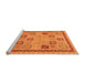 Sideview of Machine Washable Oriental Orange Modern Area Rugs, wshabs4036org