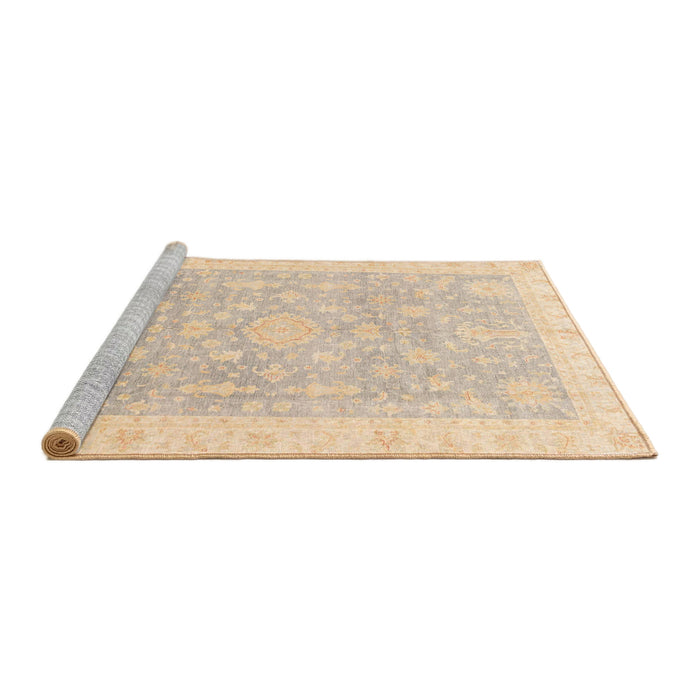 Sideview of Machine Washable Abstract Brown Sugar Brown Rug, wshabs4037
