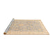 Sideview of Machine Washable Abstract Brown Sugar Brown Rug, wshabs4037