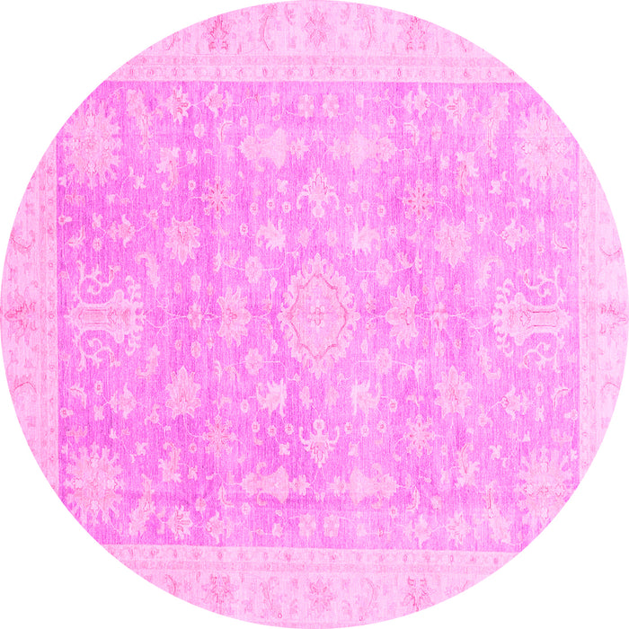 Round Oriental Pink Modern Rug, abs4037pnk
