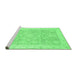 Sideview of Machine Washable Oriental Emerald Green Modern Area Rugs, wshabs4037emgrn