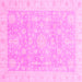 Square Oriental Pink Modern Rug, abs4037pnk