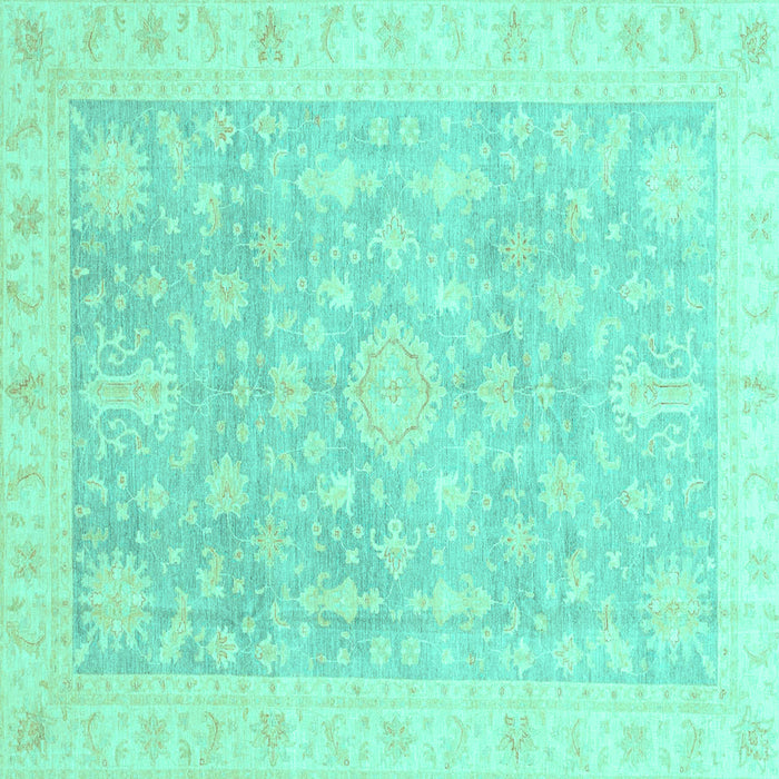 Square Oriental Turquoise Modern Rug, abs4037turq