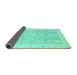 Sideview of Oriental Turquoise Modern Rug, abs4037turq