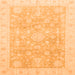 Square Machine Washable Oriental Orange Modern Area Rugs, wshabs4037org