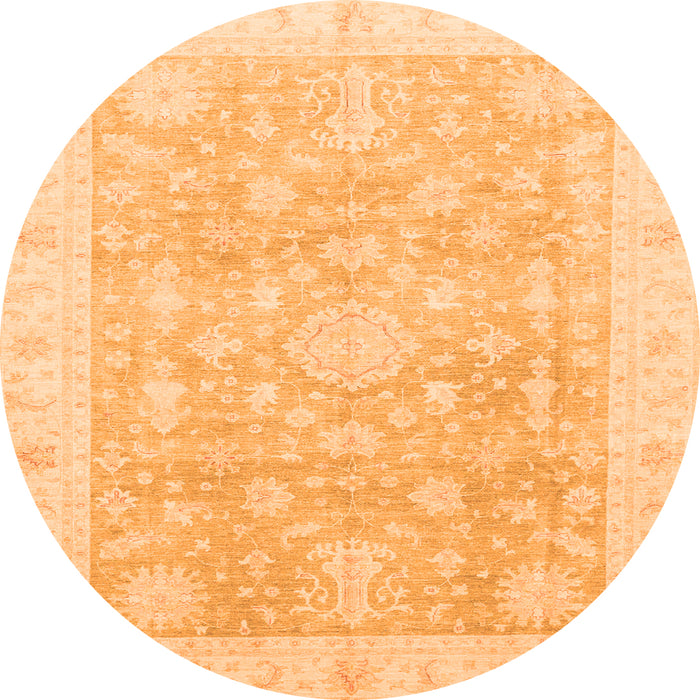 Round Oriental Orange Modern Rug, abs4037org
