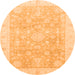 Round Oriental Orange Modern Rug, abs4037org