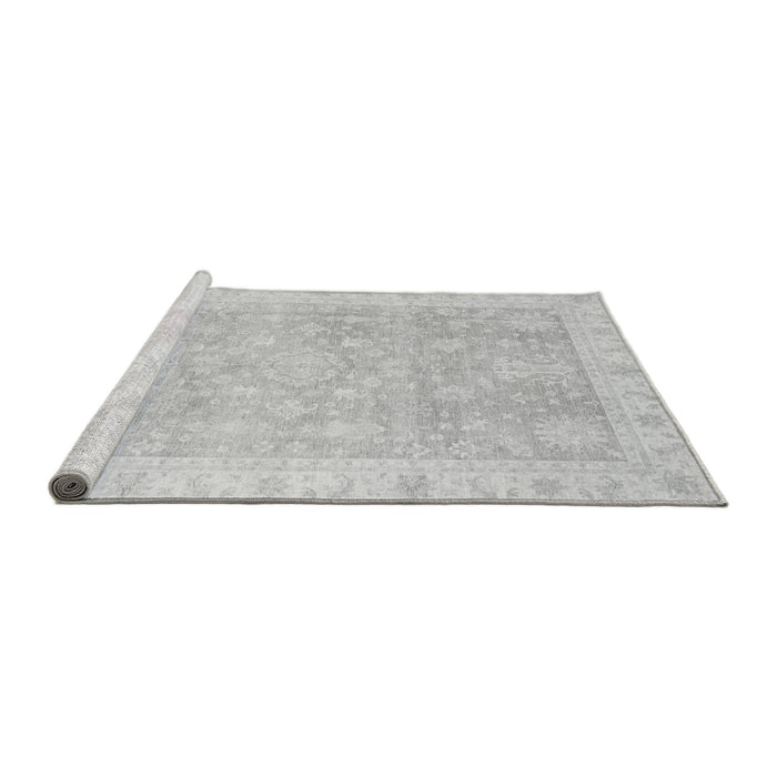 Sideview of Machine Washable Oriental Gray Modern Rug, wshabs4037gry