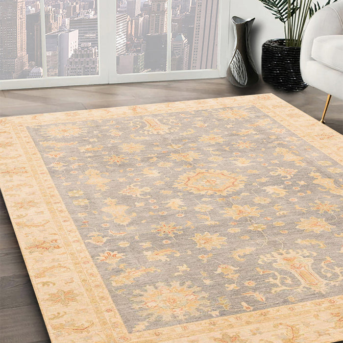 Machine Washable Abstract Brown Sugar Brown Rug in a Family Room, wshabs4037