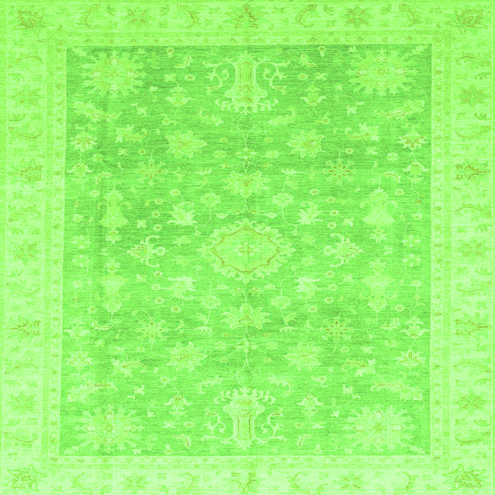 Square Machine Washable Oriental Green Modern Area Rugs, wshabs4037grn
