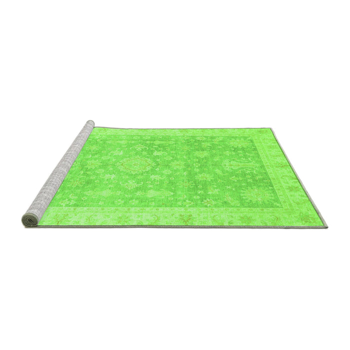 Sideview of Machine Washable Oriental Green Modern Area Rugs, wshabs4037grn