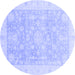 Round Oriental Blue Modern Rug, abs4037blu