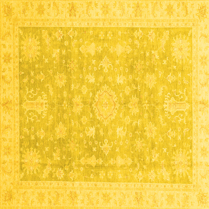 Square Oriental Yellow Modern Rug, abs4037yw
