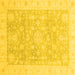 Square Oriental Yellow Modern Rug, abs4037yw