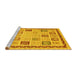 Sideview of Machine Washable Oriental Yellow Modern Rug, wshabs4038yw