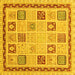 Square Machine Washable Oriental Yellow Modern Rug, wshabs4038yw