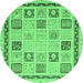 Round Oriental Emerald Green Modern Rug, abs4038emgrn