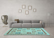 Machine Washable Oriental Light Blue Modern Rug in a Living Room, wshabs4038lblu