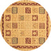 Round Oriental Brown Modern Rug, abs4038brn