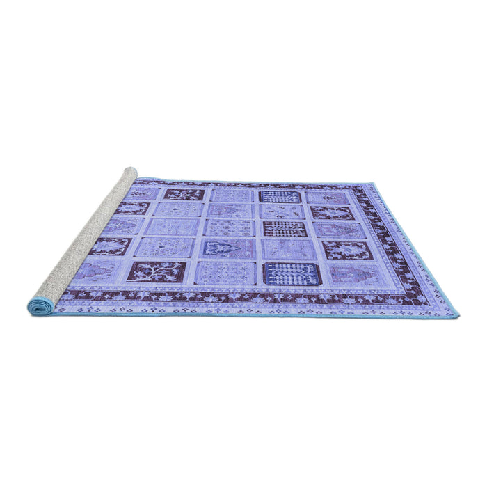 Sideview of Machine Washable Oriental Blue Modern Rug, wshabs4038blu