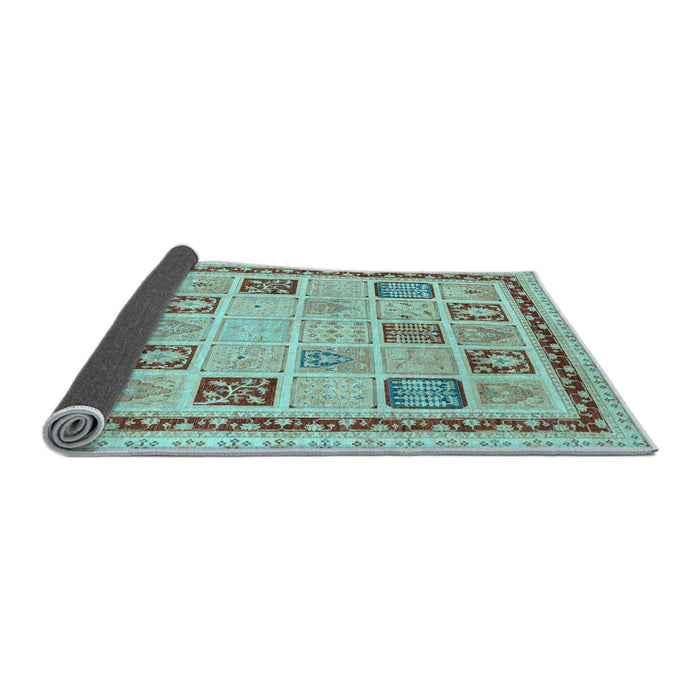 Sideview of Oriental Light Blue Modern Rug, abs4038lblu