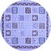 Round Oriental Blue Modern Rug, abs4038blu