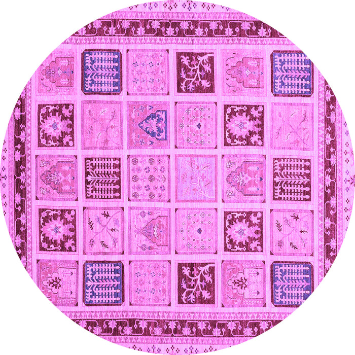 Round Machine Washable Oriental Purple Modern Area Rugs, wshabs4038pur