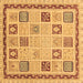 Square Machine Washable Oriental Brown Modern Rug, wshabs4038brn