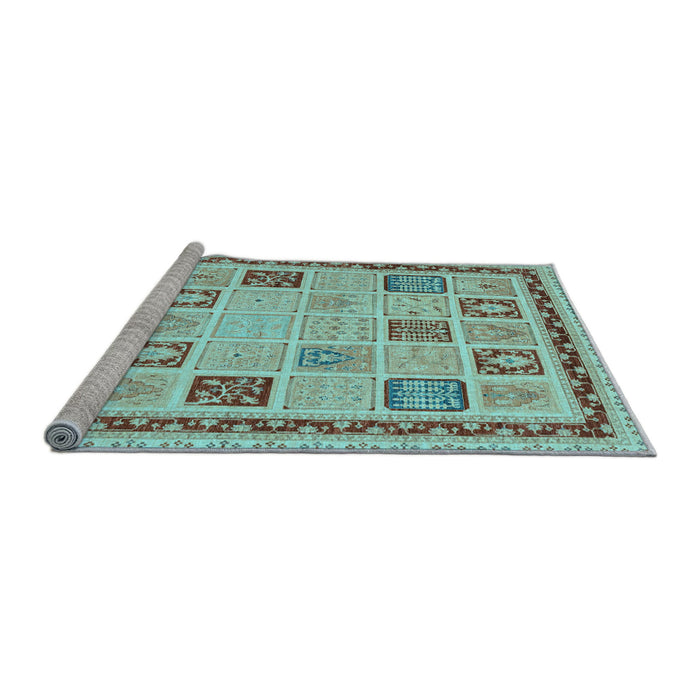 Sideview of Machine Washable Oriental Light Blue Modern Rug, wshabs4038lblu