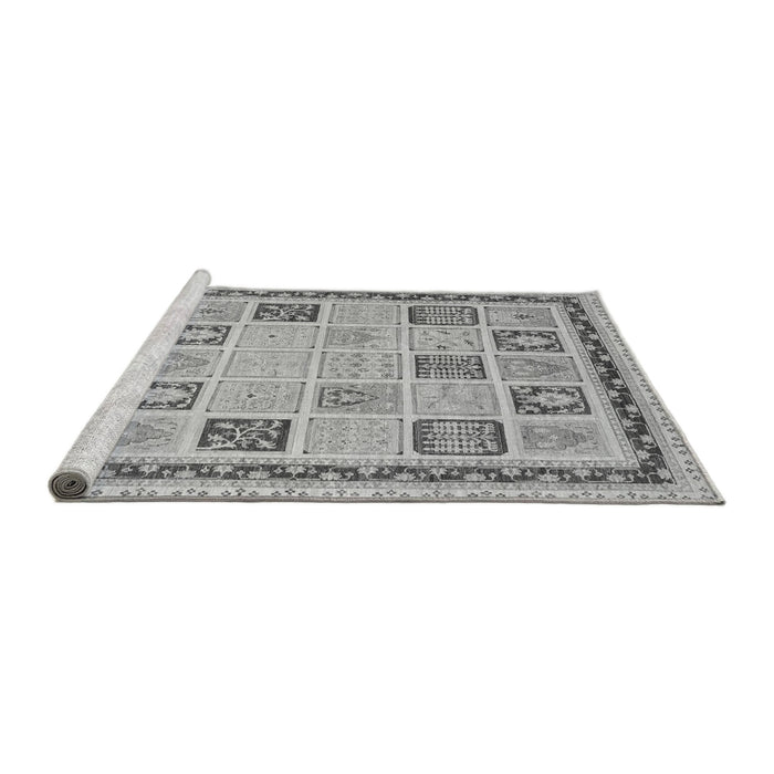 Sideview of Machine Washable Oriental Gray Modern Rug, wshabs4038gry