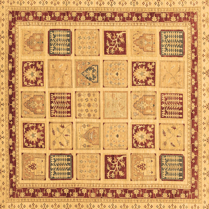Square Oriental Brown Modern Rug, abs4038brn