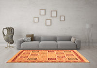 Machine Washable Oriental Orange Modern Rug, wshabs4038org