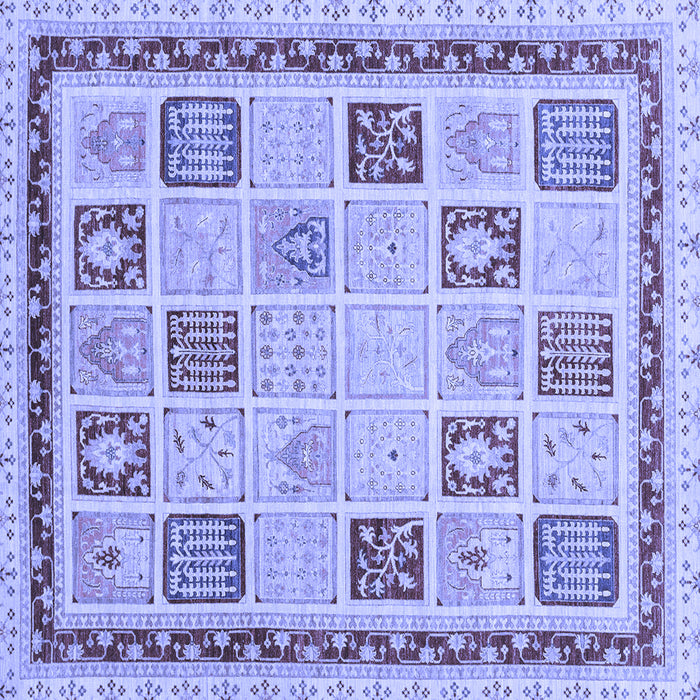 Square Machine Washable Oriental Blue Modern Rug, wshabs4038blu