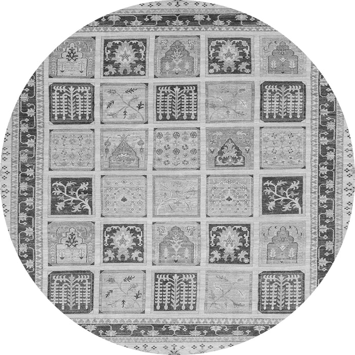 Round Oriental Gray Modern Rug, abs4038gry